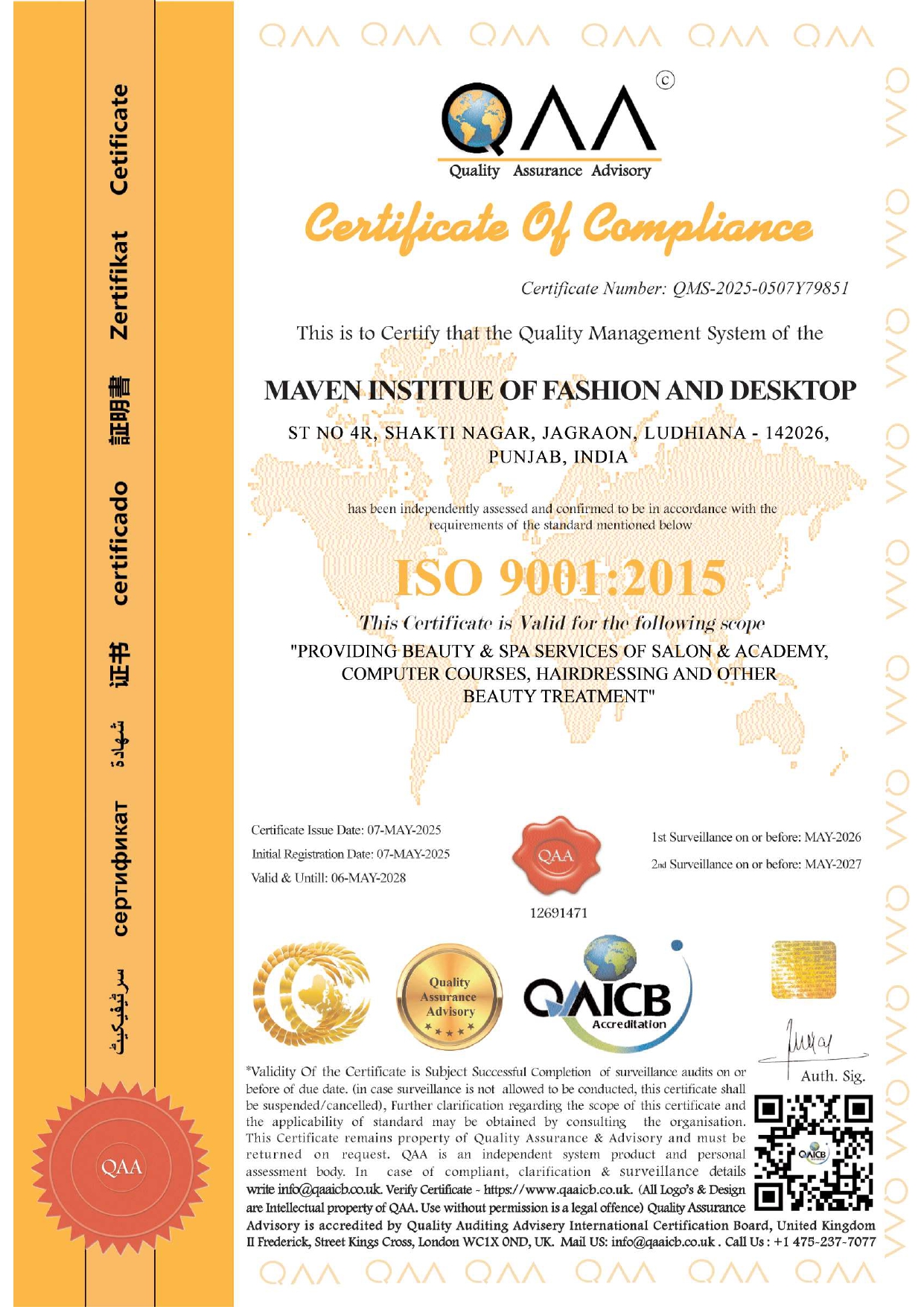 ISO 9001:2015 Certificate